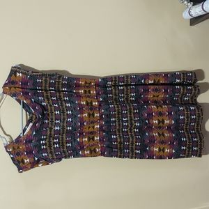 3/$6 Canyon River blues t-shirt dress Aztec tribal side large
